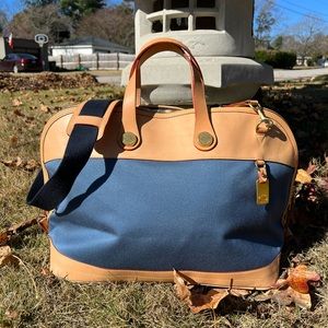 Vintage Dooney & Bourke Cabriolet Large Travel Bag weekender Purse Heather Blue
